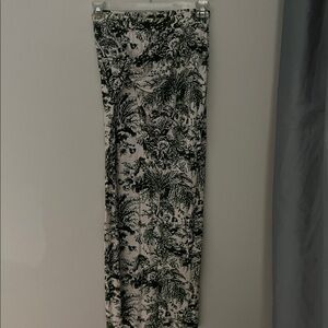 Floral Maxi Skirt in Black and White